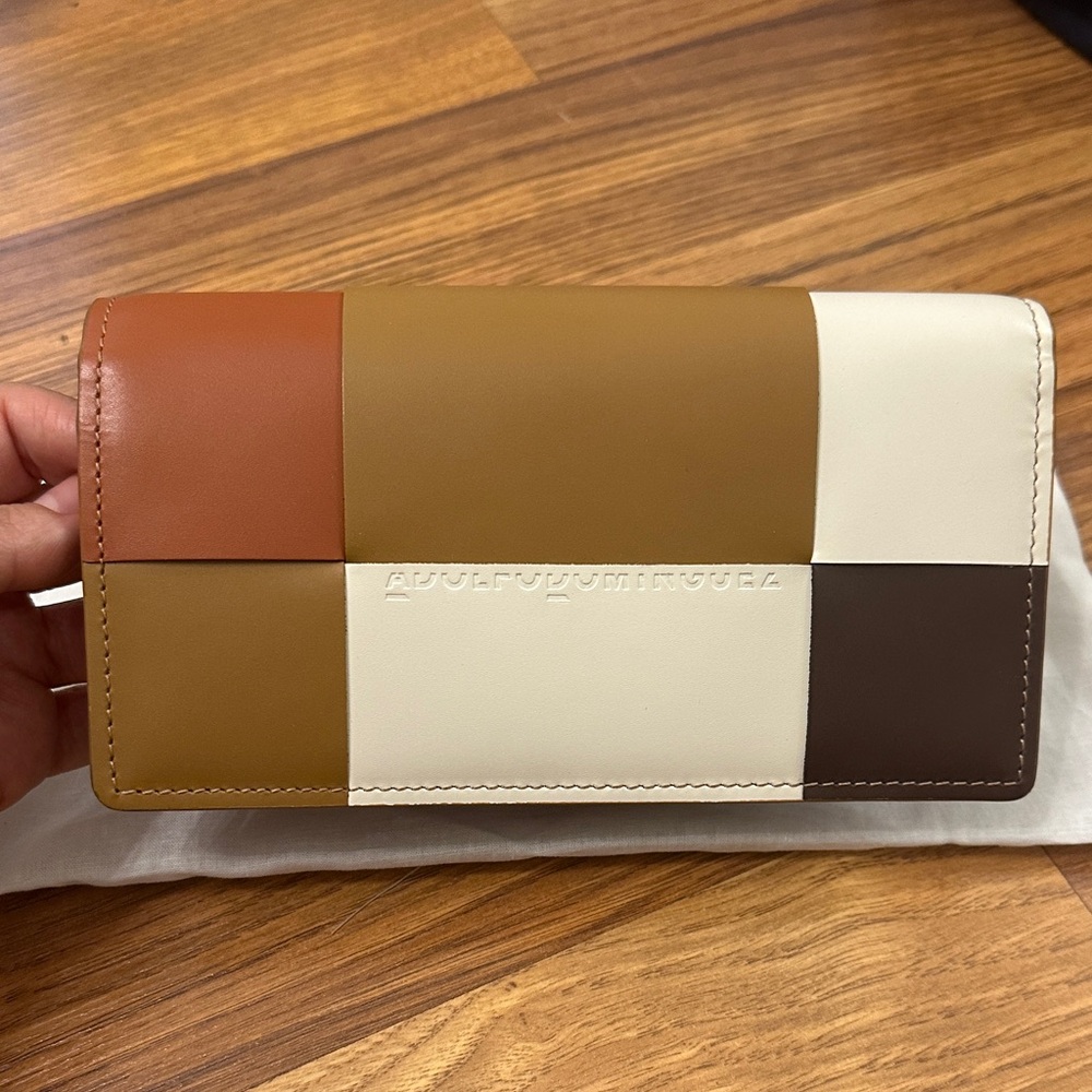 Adolfo Dominguez Tan Tri Color Leather Wallet